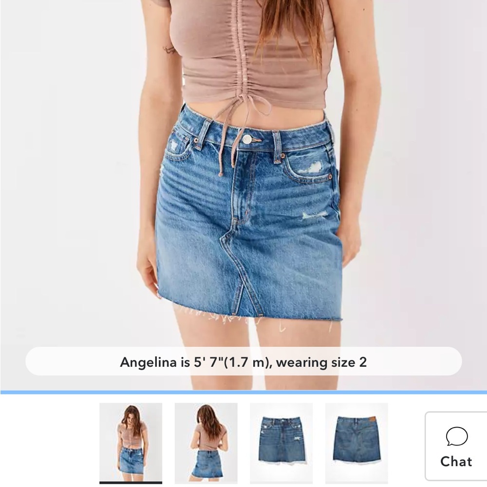 Brand: American Eagle Outfitters Jean Skirt, Size: 00, Color: Medium Wash Denim